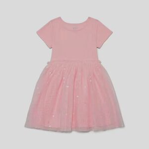 Wonder Nation Ribbed Tulle Tutu Dress Girls Pink Dots NWT